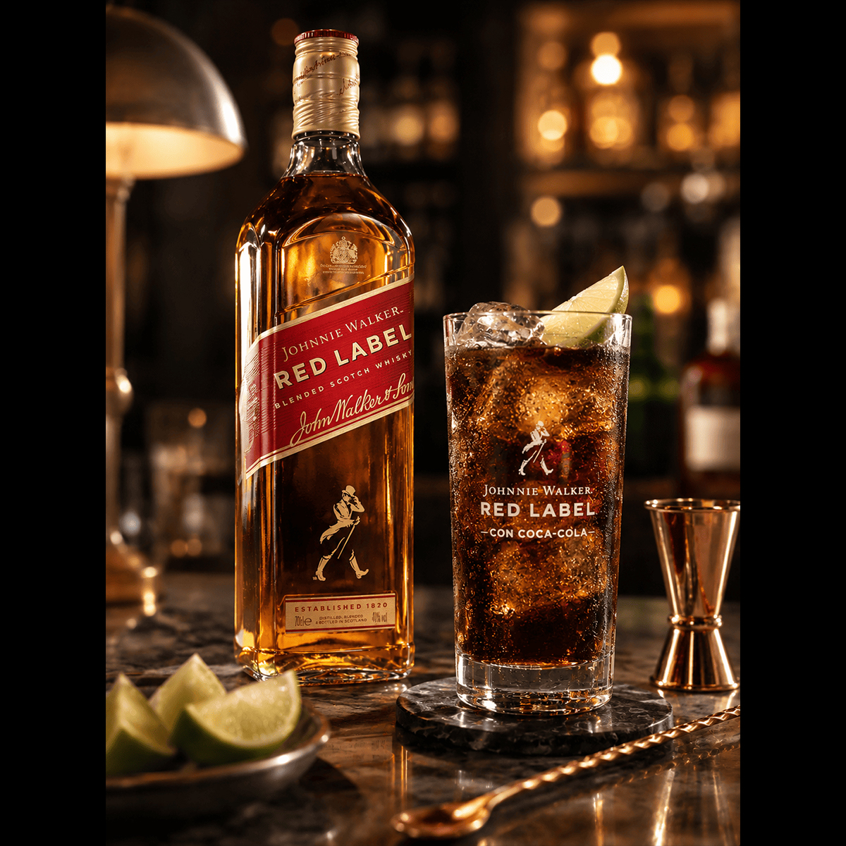 JOHNNIE WALKER RED LABEL CON COCA COLA